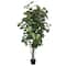 7ft. Potted Artificial Green Fiddle Tree